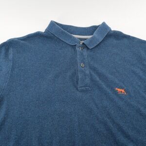 Rodd & Gunn Polo Mens XL Blue Solid Short Sleeve Embroidered Logo Cotton